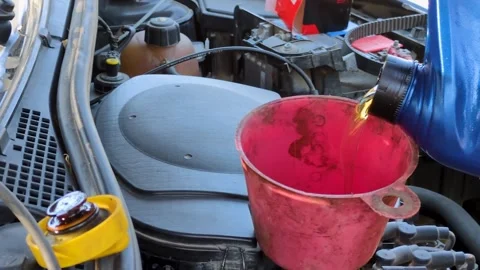 Refilling the oil Stock Footage 314999467