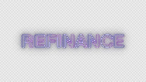 Refinance neon effects, text animation on transparent background Vidéo 303585506