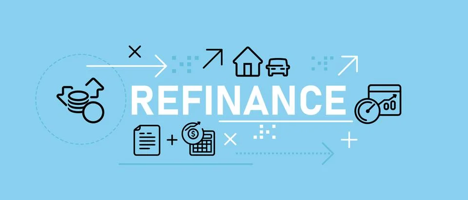 Refinance refinancing process financial procedure of replacing an existing Stock Illustration