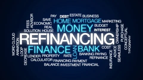 Refinancing animated word cloud. Kinetic typography. Stock Footage 102724669