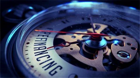 Refinancing on Pocket Watch Face. Time Concept. Stock Illustration