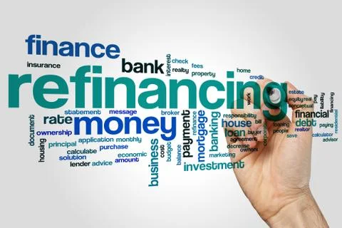 Refinancing word cloud Foto stock