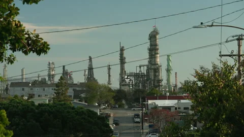 Refinary in Los Angeles, slow motion 4k 스톡 동영상 318283823