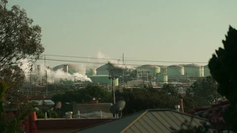 Refinary in Los Angeles, slow motion 4k 스톡 동영상 318284097