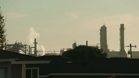 Refinary in Los Angeles, slow motion 4k 스톡 동영상 318284731