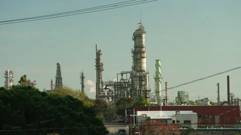 Refinary in Los Angeles, slow motion 4k 스톡 동영상 318286106