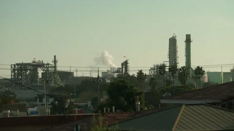 Refinary in Los Angeles, slow motion 4k 스톡 동영상 318286290