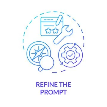 Refine prompt blue gradient concept icon Stock Illustration