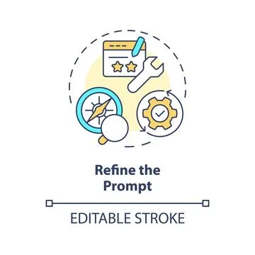 Refine prompt multi color concept icon Stock Illustration