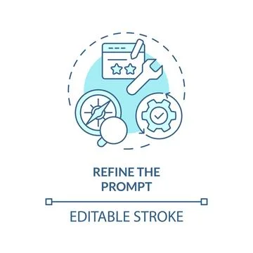 Refine prompt soft blue concept icon Stock Illustration