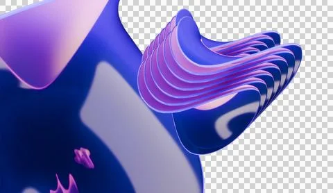 Refined 3d render of abstract iridescent glass background made with 3d softwa Stock Illustration