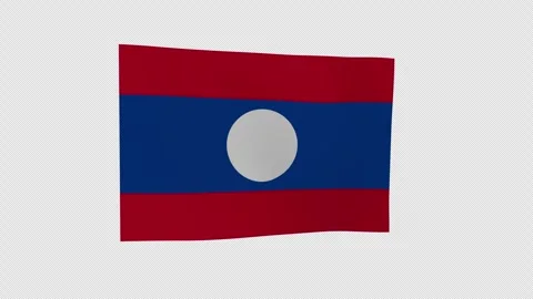 Refined Animated Laos National Flag Loop Alpha Channel 库存影片 343064643
