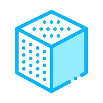Refined Cube Icon Vector Outline Illustration Stock Illustration