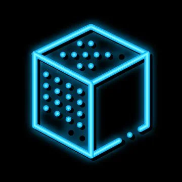 Refined Cube neon glow icon illustration Stock Illustration