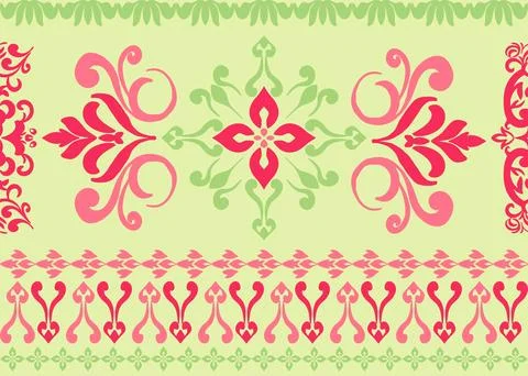 Refined Damask pattern in vector format, ideal for classic textile design p.. 스톡 일러스트