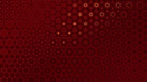 Refined deep red video pattern with symmetrical geometric forms, hexagons Stock Footage 331275272