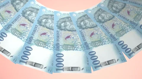 Refined Looping Design 1000 Forint Curency of  Hungary Stock Footage 305967369
