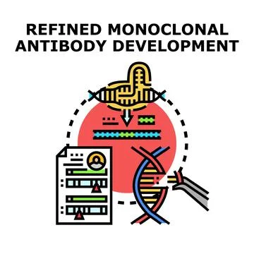 Refined monoclonal antibody development process research Stock Illustration