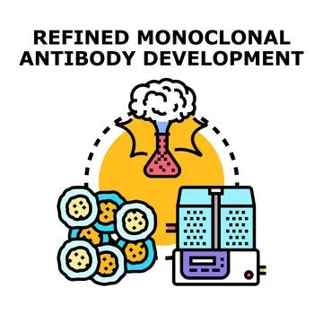 Refined monoclonal antibody development process icon concept Stock Illustration