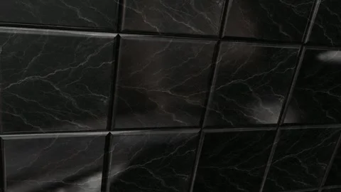 Refined Movement Over Black Mirage Marble Tiles with Reflective Glare Stock Footage 342592620