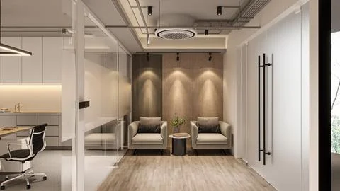 Refined Office Decor Infusing Luxury into the Workplace Stock-Illustration