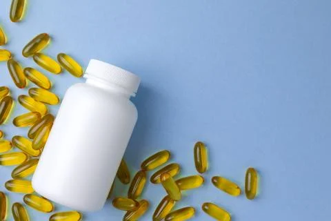 Refined Presentation Highlighting Nutritious Fish Oil Supplements Promoting Stock Photos