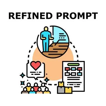 Refined prompt developing process vector illustration Illustrazione stock