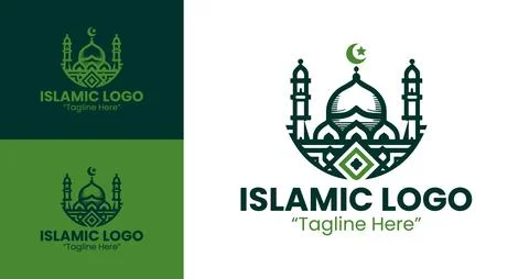 A refined representation of Islamic tradition, suitable for businesses, mosqu Stock Illustration