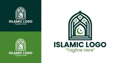 A refined representation of Islamic tradition, suitable for businesses, mosqu Stock Illustration