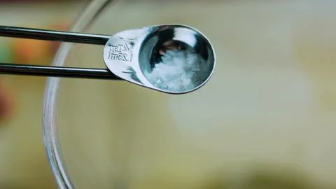 Refined serving study of blending custard with an immersion mixer Foto stock