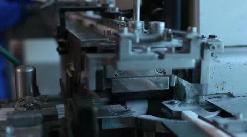 Refined sugar cubes are packed on an automatic packing line into a box Stock Footage 36766845