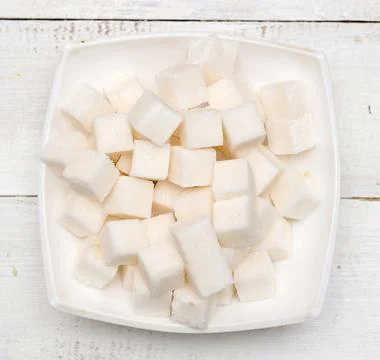 Refined sugar cubes Stock Photos