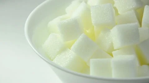 Refined sugar in cup (rotating) Video stock 12303734