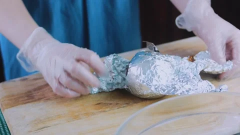 Refined tabletop moment: adding beet pieces to tortilla dough Stock Footage 342173414