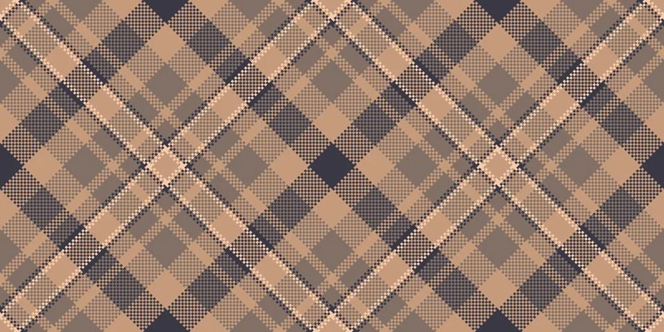 A refined tartan plaid repeat with interlaced check lines and a woven surface Stock Illustration