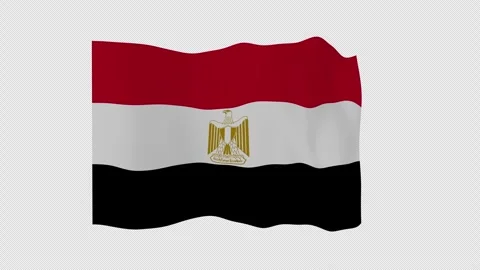 Refined Undulating Egypt National Flag Loop Alpha Channel Video stock 342736438