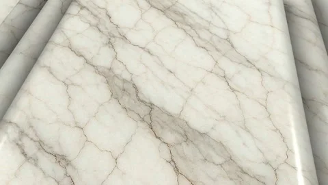 Refined Volakas Marble Tiles in Continuous Rotation with Elegant Stone Veining 스톡 동영상 342584678