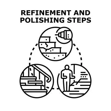 Refinement and polishing steps process concept illustration Stock Illustration
