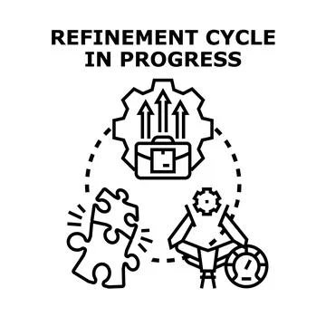Refinement cycle process in progress vector illustration Stock Illustration
