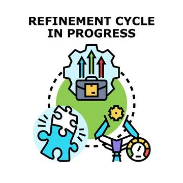 Refinement cycle process in progress vector illustration Stock Illustration
