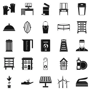 Refinement icons set, simple style Stock Illustration