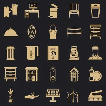 Refinement icons set, simple style Stock Illustration