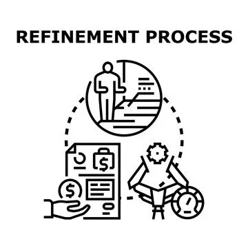 Refinement process concept vector icon illustrating improvement Stock Illustration