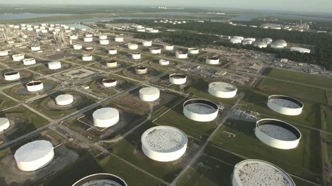 Refinery Aerial Day Video stock 77142066