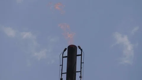 Refinery Burn Off Stock Footage 120105997