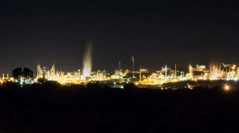 Refinery dolly back Stock Footage 36272666