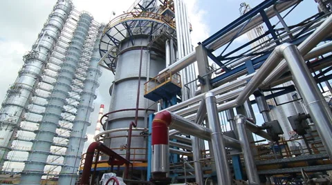 Refinery Dolly Shot Video stock 45147319