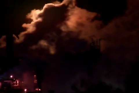 Refinery Fire 1 (NTSC) Video stock 296575