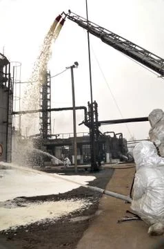 Refinery fire Stock Photos