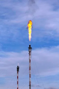 Refinery fire Stock Photos